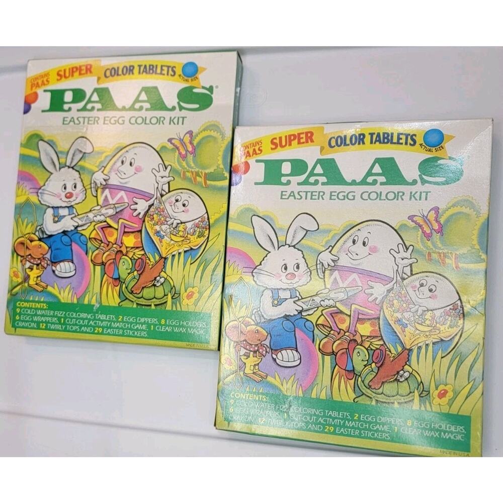 PAAS EASTER EGG COLOR KIT Super Color Tablets USA Kitsch 2000 Vtg
